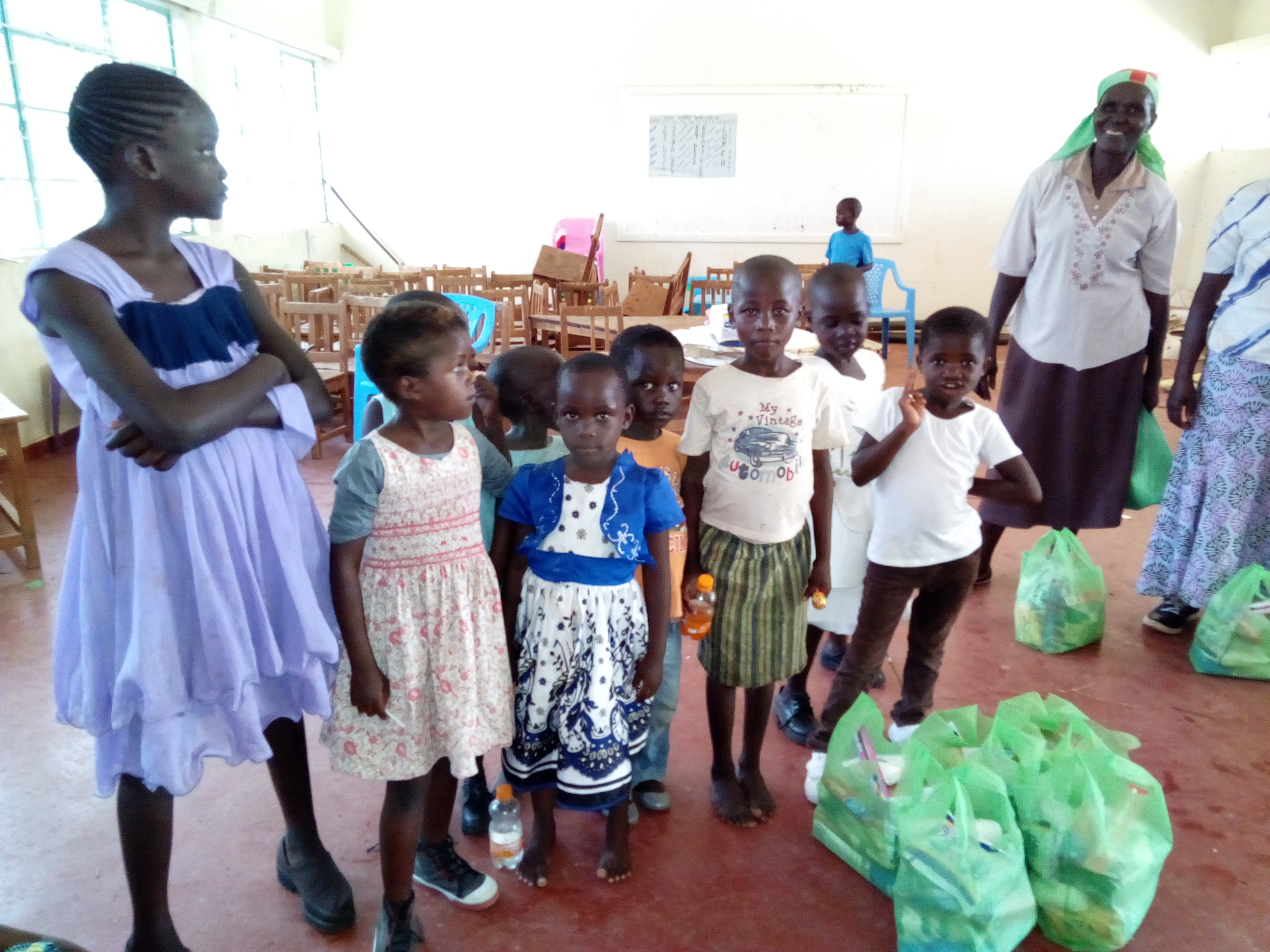 Girls with dignity packs